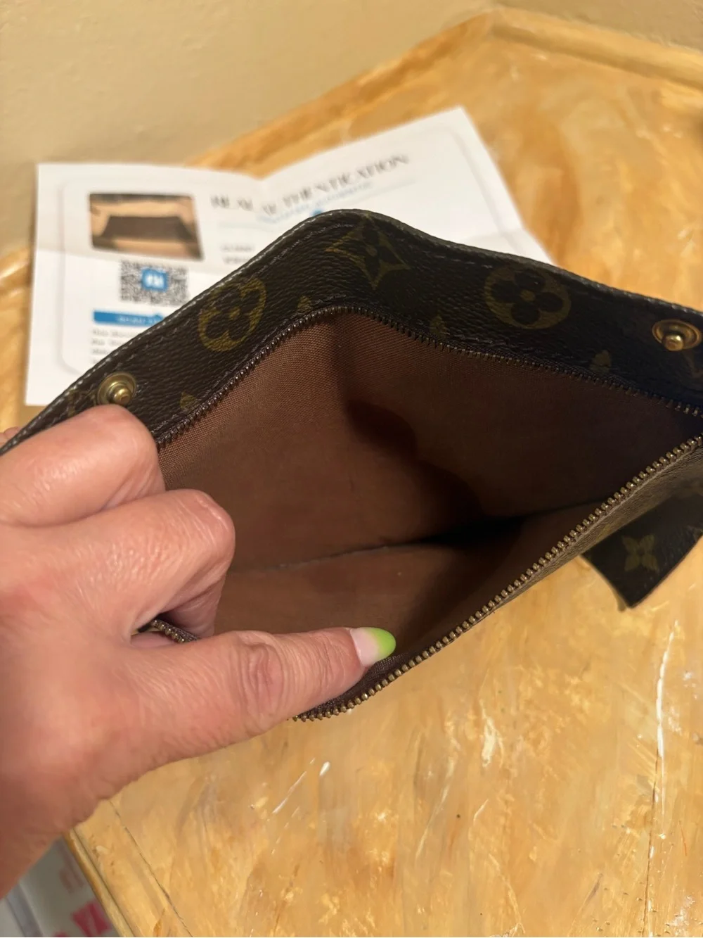 Louis Vuitton Monogram Canvas Pouch in Brown with Gold Hardware